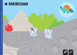 Wycinam naklejam rysuję Dinozaury Wycinanka edukacyjna kolorowanka