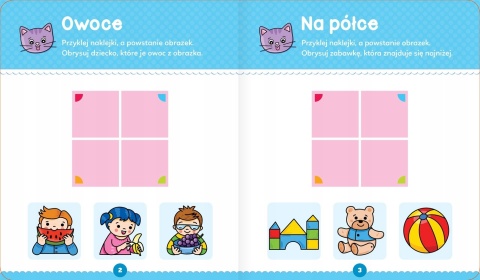 Zabawy malucha z kotkiem Aktywizująca książeczka naklejki puzzle dla dzieci