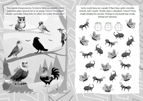 Zwierzęta leśne Zadanka zdrapywanki Zadania i ćwiczenia dla dzieci zdrapki