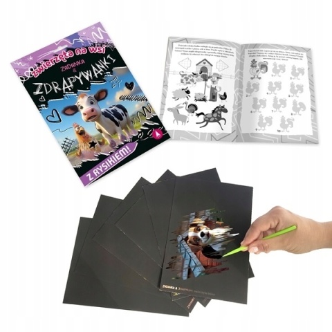 Zwierzęta na wsi Zadanka zdrapywanki Zadania i ćwiczenia dla dzieci zdrapki