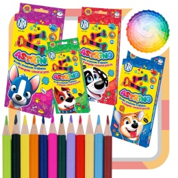 ASTRA Astrino KREDKI OŁÓWKOWE TRÓJKĄTNE 12 kolorów