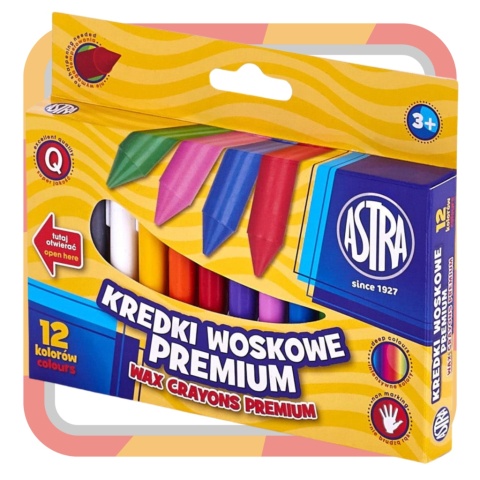 ASTRA KREDKI WOSKOWE 12 KOLORÓW ŚWIECOWE PREMIUM