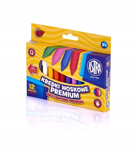 ASTRA KREDKI WOSKOWE 12 KOLORÓW ŚWIECOWE PREMIUM