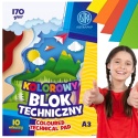 BLOK TECHNICZNY KOLOROWY A3 ASTRA 170G 10 ARKUSZY