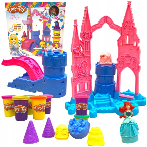 CIASTOLINA MASA PLASTYCZNA DUŻY ZESTAW KREATYWNY ZAMEK KSIĘŻNICZKA