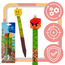 DŁUGOPIS AUTOMATYCZNY WYMAZYWALNY Z GUMOWYM UCHWYTEM PIXEL ONE 2 SZT ASTRA