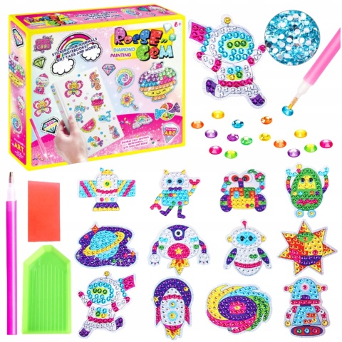 HAFT DIAMENTOWY MALOWANIE DIAMENTAMI MOZAIKA 5D DIY DLA DZIECI