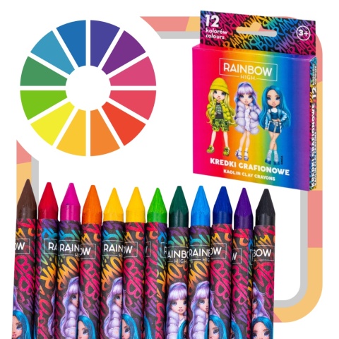 KREDKI GRAFIONOWE 12-KOL RAINBOW HIGH ASTRA