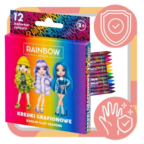 KREDKI GRAFIONOWE 12-KOL RAINBOW HIGH ASTRA