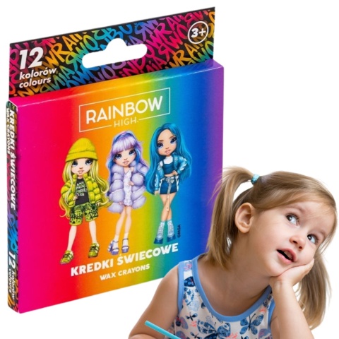 KREDKI ŚWIECOWE 12-KOL RAINBOW HIGH ASTRA