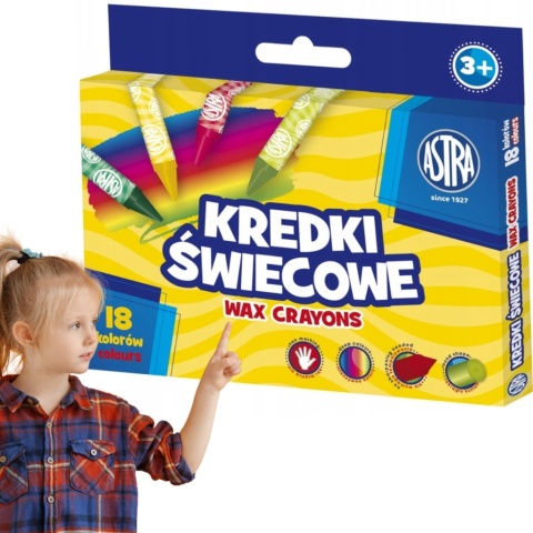 KREDKI ŚWIECOWE 18 KOLORÓW, ASTRA, 1SZT.