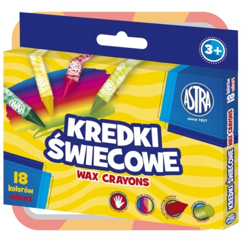 KREDKI ŚWIECOWE 18 KOLORÓW, ASTRA, 1SZT.