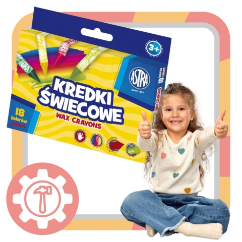 KREDKI ŚWIECOWE 18 KOLORÓW, ASTRA, 1SZT.