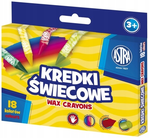 KREDKI ŚWIECOWE 18 KOLORÓW, ASTRA, 1SZT.