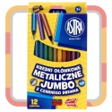 KREDKI SZKOLNE OŁÓWKOWE METAL. JUMBO 12 KOL ASTRA