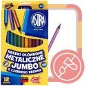 KREDKI SZKOLNE OŁÓWKOWE METAL. JUMBO 12 KOL ASTRA