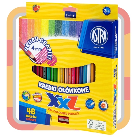 Kredki ołówkowe 48 szt. XXL ASTRA