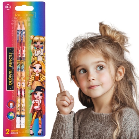 Ołówek z gumką Rainbow High Astra HB 2 szt.