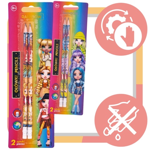 Ołówek z gumką Rainbow High Astra HB 2 szt.