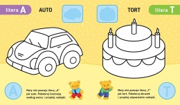 Poznaję litery Uczę się koloruję naklejam 3+ Ksiażeczka dla dzieci Zadania