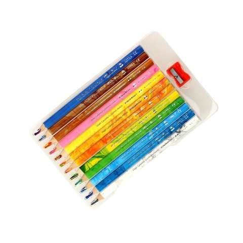 TĘCZOWE KREDKI OŁÓWKOWE GRUBE 12 KOLORÓW ASTRA