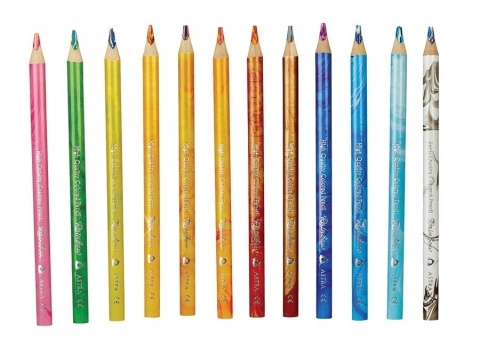 TĘCZOWE KREDKI OŁÓWKOWE GRUBE 12 KOLORÓW ASTRA