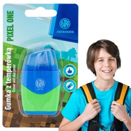 Temperówka manualna, podwójna, z pojemnikiem Astra Odcienie niebieskiego,