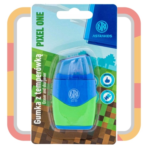 Temperówka manualna, podwójna, z pojemnikiem Astra Odcienie niebieskiego,