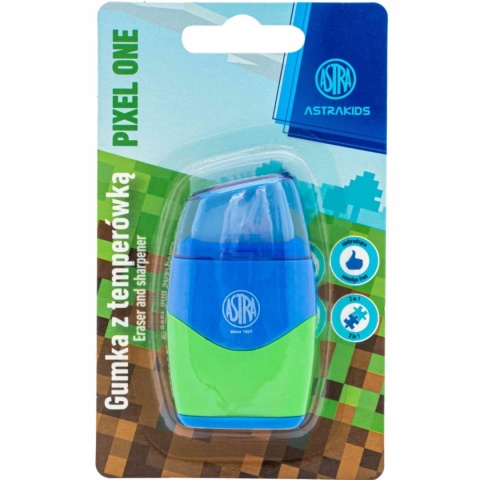 Temperówka manualna, podwójna, z pojemnikiem Astra Odcienie niebieskiego,