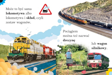 Wyrazy i zdania do nauki czytania Duże litery Pociągi Ciekawostki dla dzieci