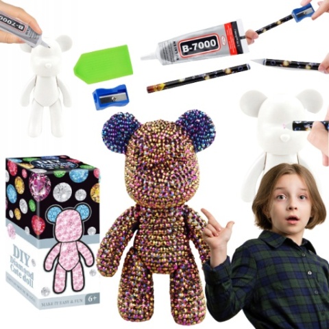 ZESTAW ARTYSTYCZNY WYKLEJANKA MALOWANIE DIAMENTAMI FIGURKA PLASTYCZNY