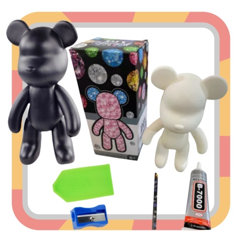 ZESTAW ARTYSTYCZNY WYKLEJANKA MALOWANIE DIAMENTAMI FIGURKA PLASTYCZNY