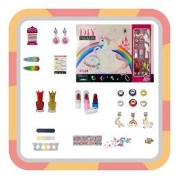 ZESTAW DO ROBIENIA BIŻUTERII BRANSOLETEK DIY KORALIKI CHARMS MAKEUP LAKIERY