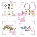ZESTAW DO ROBIENIA BIŻUTERII BRANSOLETEK DIY KORALIKI CHARMS MAKEUP LAKIERY