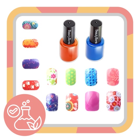 ZESTAW DO ROBIENIA PAZNOKCI NAKLEJKI TIPSY LAKIERY KOSMETYKI DLA DZIECI