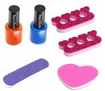 ZESTAW DO ROBIENIA PAZNOKCI NAKLEJKI TIPSY LAKIERY KOSMETYKI DLA DZIECI