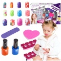 ZESTAW DO ROBIENIA PAZNOKCI NAKLEJKI TIPSY LAKIERY KOSMETYKI DLA DZIECI
