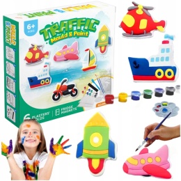 ZESTAW KREATYWNY DO MALOWANIA FIGURKI GIPSOWE DO MALOWANIA FARBY AUTA DIY