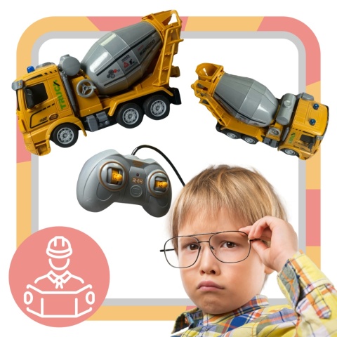 BETONIARKA ZDALNIE STEROWANA PILOT EFEKTY ŚWIETLNE MASZYNA BUDOWLANA RC