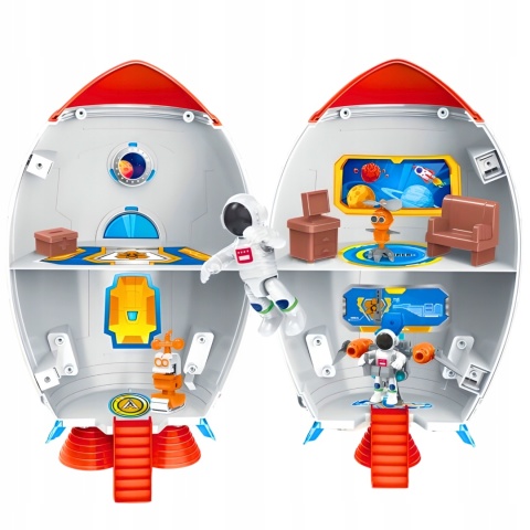 DOMEK DLA LALEK RAKIETA ŁAZIK ASTRONAUCI KOSMICI ROBOTY GALAKTYKA