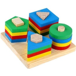 Drewniany sorter klocków UKŁADANKA KSZTAŁTY KOLORY MONTESSORI EDUKACYJNA