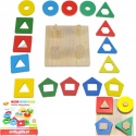 Drewniany sorter klocków UKŁADANKA KSZTAŁTY KOLORY MONTESSORI EDUKACYJNA
