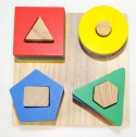 Drewniany sorter klocków UKŁADANKA KSZTAŁTY KOLORY MONTESSORI EDUKACYJNA