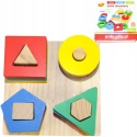 Drewniany sorter klocków UKŁADANKA KSZTAŁTY KOLORY MONTESSORI EDUKACYJNA