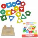 Drewniany sorter klocków UKŁADANKA KSZTAŁTY KOLORY MONTESSORI EDUKACYJNA