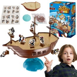 Gra Zręcznościowa Balansujący Statek Piracki Pingwinki Utrzymanie Równowagi