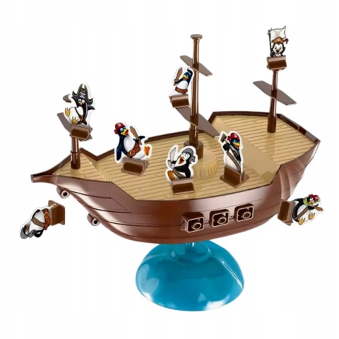 Gra Zręcznościowa Balansujący Statek Piracki Pingwinki Utrzymanie Równowagi