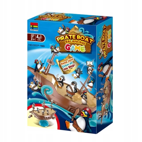 Gra Zręcznościowa Balansujący Statek Piracki Pingwinki Utrzymanie Równowagi