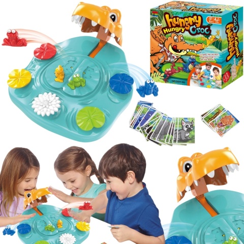 Gra Zręcznościowa Interaktywna Głodny Krokodyl Uciekające Kolorowe Żabki