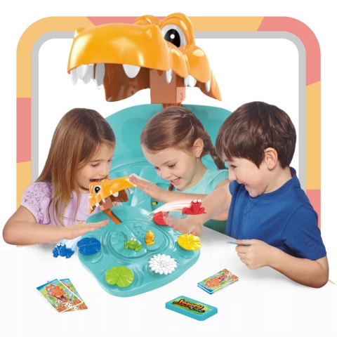 Gra Zręcznościowa Interaktywna Głodny Krokodyl Uciekające Kolorowe Żabki